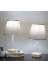 Dora Krem Modern Abajur 2'li Set
