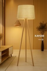 Doğal Rattan Hasır Ahşap Lambader
