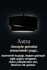 Siyah Astra Kumaş Avize