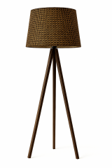 Ceviz Hasır Kahve Ahşap Lambader