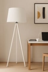 Mono Kumaş beyaz Ahşap Lambader