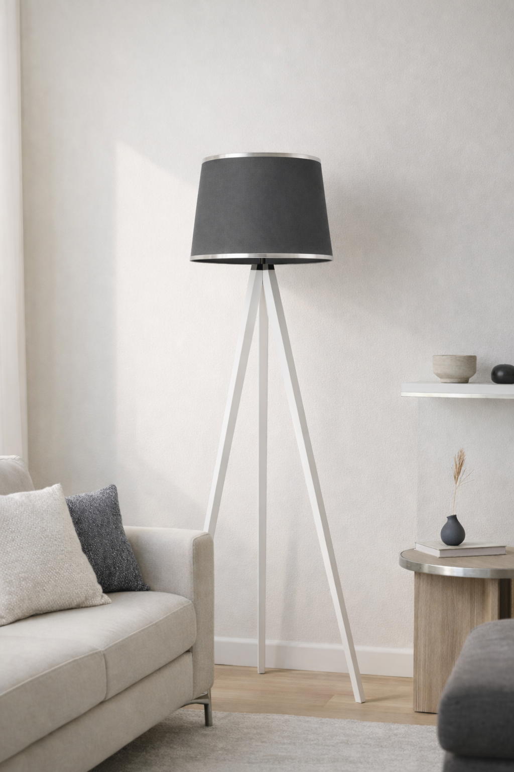 Mono Antrasit Beyaz Ayaklı Lambader